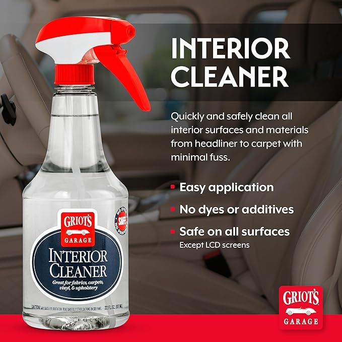 Griot's Garage Interior Cleaner Spray for Car Seats, Carpet, Upholstery Fabric, Floor Mat, Vinyl, Dashboard, Ideal for Truck,