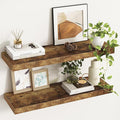Fun Memories 32Inch Floating Shelves, 9.3Inch Deep Rustic Wall Shelves - Extra Deeper & Thicker Wall Mounted Storage Shelf fo