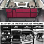 Car Trunk Organizer, Backseat Hanging Large Storage with Adjustable Straps,Waterproof PVC Collapsible Cargo Bag, Car Interior