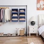 GRANNY SAYS 3-Shelf Closet Organizers and Storage, Foldable Hanging Closet Organizer, Closet Hanging Shelves with 2 Metal Hoo