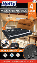 Hefty MAX Shrink-Pak Vacuum Seal Storage Bags for Clothing, Travel, Bedding | Tear & Water Resistant, Dual-Valve Space Saver 