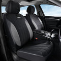Coverado Seat Covers for Car 2 Seats, Leather Car Seat Covers Fullset, Breathable Mesh Front and Rear Protectors, Grey Luxury