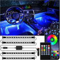 LivTee Smart Car Interior Lights, RGB LED Accent Lights with App Control, DIY & Music Mode, 2 Lines Design LED Lights for Cars, 12V Cigarette Lighter Power, Car Accessories for Women