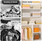 Shelf Dividers for Closet Organization – Acrylic Clear Sturdy Dividers to Keep Clothes, Sweaters & Purses Upright, Free-Stand