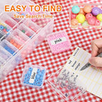 46Pcs Bead Organizer Set, Premium Small and Medium Clear Plastic Storage Boxes for Jewelry Making Crafts Screws Seeds DIY Bra