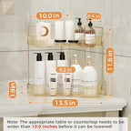 YCIA&DONE Corner Bathroom Counter Organizer, Makeup Organizer for Vanity, Skincare Cosmetic Perfume Tray, Corner Countertop S