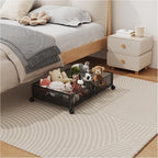 Under Bed Storage with Wheels, Foldable Pattern Carved Metal Under The Bed Storage, Tool-Free Assembly Under Bed Organizer, 6
