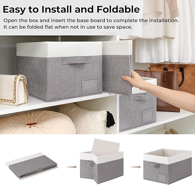 GRANNY SAYS Storage Baskets for Shelves, Fabric Storage Bins for Clothes, Closet Organization Bins, Collapsible Storage Bins 