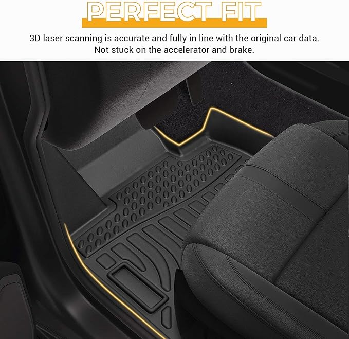 All Weather Floor Mats Compatible with 2011-2017 BMW X3 F25, 3D TPE Rubber Full Cover Protection Car Mats Full Set Liners Black