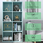OSCHF 8-Cube Storage Shelf Bookcase - Wooden 4-Tier Floor Standing Open Bookshelf, Modern TV Stand up to 55 Inchs for Home an