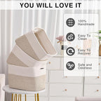 ICERZCZ Storage Baskets for Organizing, Woven Cotton Rope Basket for Storage Books, Baby Organizing Baskets, Toy Storage Bask