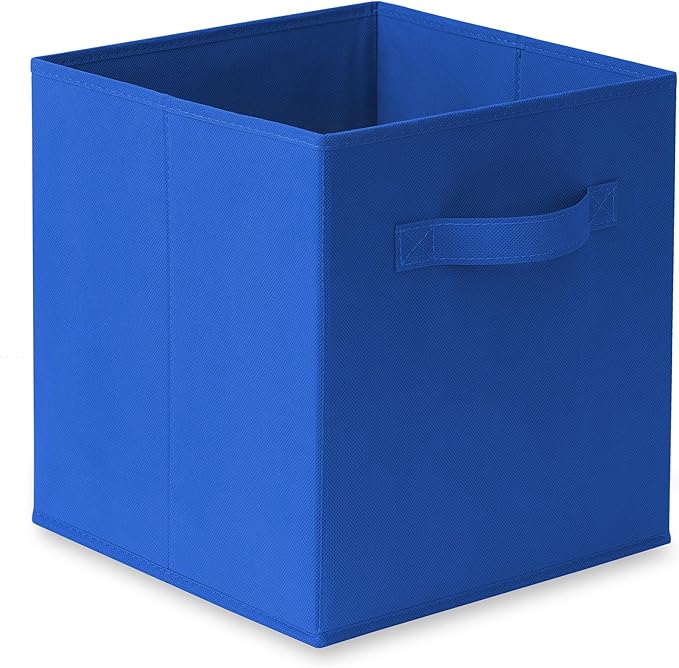 Casafield Set of 6 Collapsible Fabric Cube Storage Bins, Royal Blue - 11" Foldable Cloth Baskets for Shelves, Cubby Organizer