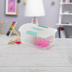 Sterilite 6 Pack Stackable Storage Bin with Latch Lid, Medium Nesting ShowOffs, Clear
