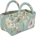 Small Storage Basket Organizer, Mini Fabric Floral Storage Baskets with Handle, Quilted Portable Collapsible Storage (G)