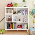 7 Cube Storage Organizer | Bookshelf with Legs|Wall Bookshelf| 3 Shelf Bookcase | -Cubic Storage Cabinet（Storing Books,Toys &