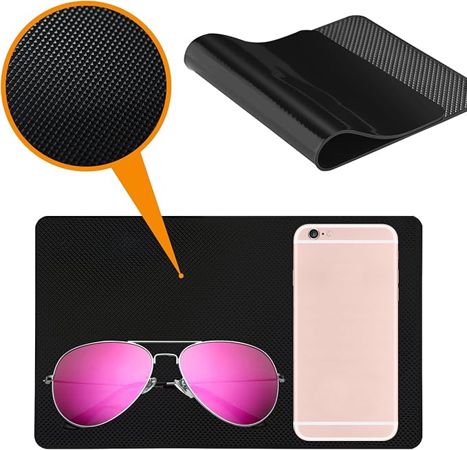 Car Dashboard Anti-Slip Mat, DaKuan 4 Packs 10.5" x 5.7" and 8" x 5.1" Sticky Non-Slip Dashboard Gel Latex Pad for Cell Phone