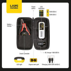 STANLEY LJ12FC 1200A Lithium Jump Starter with 15 Watt USB-A and USB-C Power, Includes Clamps and Carrying Case