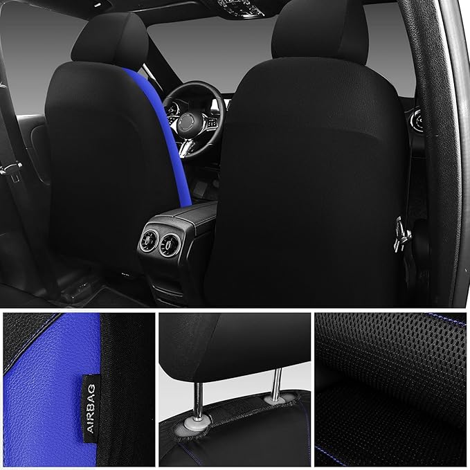 CAR PASS Leather seat Covers,Automotive Universal Sport car seat Cover Super 5mm Composite Sponge Inside,Airbag Compatible fi
