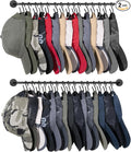Mkono Hat Rack for Wall Baseball Cap Organizer Hanger with 30 Hooks Modern Metal Hat Holder Wall-Mounted Caps Display for Clo