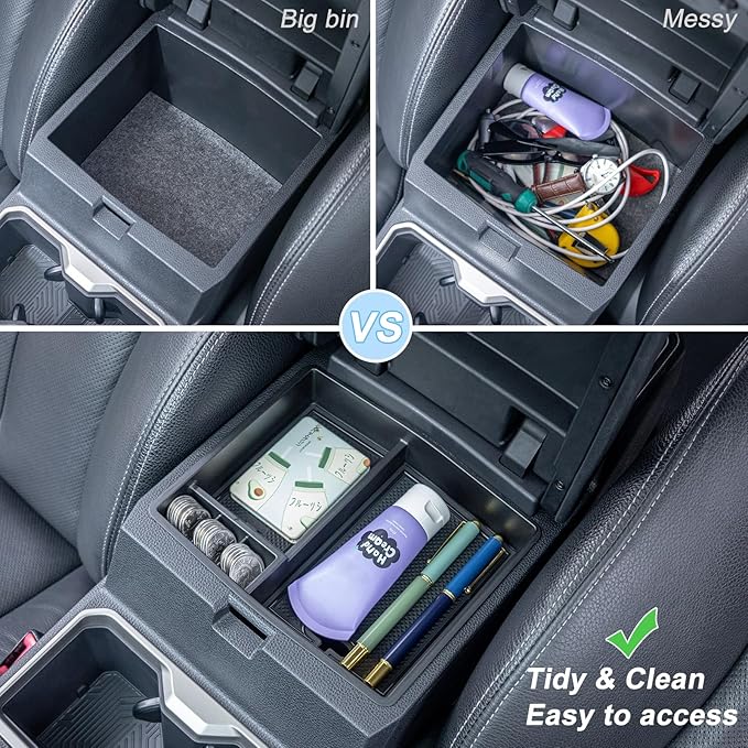 JKCOVER OEM Fit 2024 2025 2026 Tacoma Center Console Organizer Tray Compatible with 2024-2026 Toyota Tacoma(4th Gen) Accessories ABS Plastic Storage Box（Patented Design）