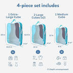 Compression Packing Cubes for Travel, Packing Cubes for Carry on Suitcases, Large Luggage Organizers 4-Pack, Travel Accessori