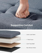 SONGMICS Mazie Collection - 30 Inches Folding Storage Ottoman Bench, Ottoman Foot Rest, End of Bed Bench, Storage Chest, Load