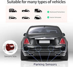 Wireless Parking Sensor, Reverse Radar System with 4 Car Backup Sensors, Wireless LED Distance Display with Sound Warning + 4 Flit Red Color Car Parking Sensor for Auto Vans RV Trailer