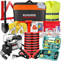 Car Emergency Kit with Air Compressor,Roadside Emergency Car Kit for Vehicles Auto Truck with Jumper Cables,Winter Car Safety
