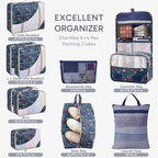 10 Set Packing Cubes for Travel, Gifts for Women Mom,Anti-Tearing Suitcase Organizer for Luggage with Shoe & Hanging Toiletry