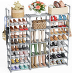 Mavivegue 9 Tiers Tall Shoe Organizer - Vertical Shoe Shelf for 50-55 Pairs, Stackable Racks for Entryway, Closet, Garage - G