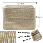 COMFY-HOMI Square Woven Cotton Rope Basket for Organizing, Gift Baskets for Handles, Empty Gift Baskets, Toy Basket for bins|
