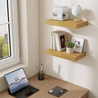 Dreamland 16 Inches Floating Shelves for Wall, 6.7 Inch Deep Floating Shelves Set of 2, Large Display & Storage Shelf, Wall S
