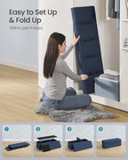 SONGMICS MAZIE Collection - 43 Inches Folding Storage Ottoman Bench, Ottoman Foot Rest, End of Bed Bench, Storage Chest, Load
