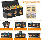 Extra Large Toy Box Chest, Collapsible Sturdy Toy Storage Organizer Boxes Bins Baskets Dinosaur Kids Toy Chest Bin with Lids 