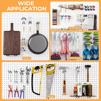 INCLY 4/6 Inch Black Pegboard Hooks, 36 Pack Heavy Duty Double Arm Peg Board Straight Hooks, Peg Board Tool Hangers Fit for 1