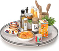 24" Lazy Susan Wood Turntable Organizer for Kitchen Decor, Farmhouse Round Wooden Larger Lazy Susan Organization and Storage 