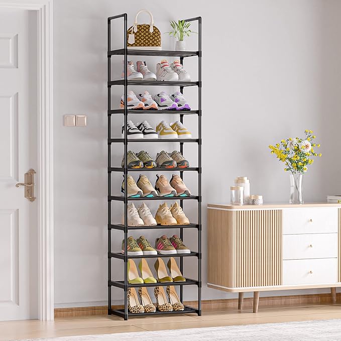 OYREL Shoe Rack, Sturdy Metal Shoe Rack Organizer,Narrow Shoe Racks for Closets,Shoes Rack,Shoe Stand,Shoe Shelf