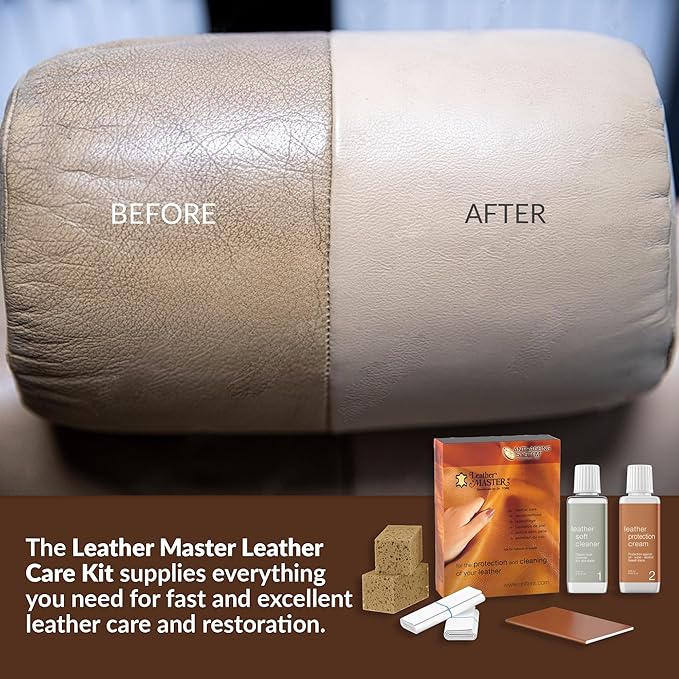 Leather Master Leather Care Kit | Leather Cleaner and Conditioner Kit | Cleans & Restores Car Seats, Furniture, Purses, Jacke