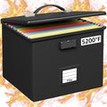 Fire Proof File Box for Documents - Portable Fireproof Document Organizer Box with Handle Waterproof Safe Locking Folder Stor