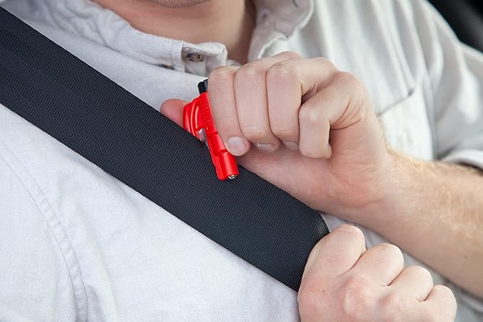 resqme The Original Emergency Keychain Car Escape Tool, 2-in-1 Seatbelt Cutter and Window Breaker, Made in USA, Family Pack o