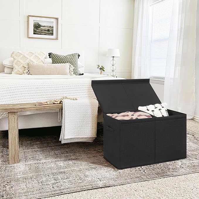 INDRESSME 25"x13"x16" Large Toy Storage, Foldable Storage Bins with Dividers, Toy Chests for Closet, Playroom, Bedroom, Toy B