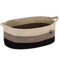Optish Dog Toy Basket, Toy Box and Bin for Dog Cat Storage, 19.7" X 11" X 7.9" (30L) Large Woven Rope Basket for Blanket Stor