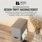 Bigso Box of Sweden File Organiser Storage with Stylish Leather Handle - Scandinavian Look Organiser Box Including 8 Hanging 