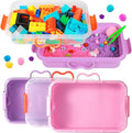 Carolart 3 Pack,Empty Sensory Bin,13.5 Inch Storage Container,Portable Plastic Storage Bins, Stackable Play Tray for toys,art