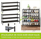 BMOSU 3-Tier Bamboo Extended Shoe Rack Premium Stackable Shoe Shelf Storage Organizer for Hallway Closet Living Room Entryway
