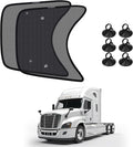 KUST Semi-Truck Side Window Sun Shade - Fits Freightliner Cascadia (All Years) - UV Block & Heat Reduction - with Suction Cup -Mesh Side Window Shades for Long-Haul Drivers