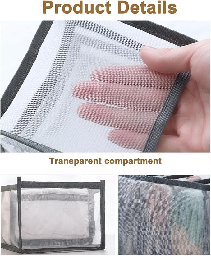 3PCS Wardrobe Clothes Organizer - Foldable Closet Drawer Organizer for Clothes, Portable Closet Organizers and Storage Bins, 
