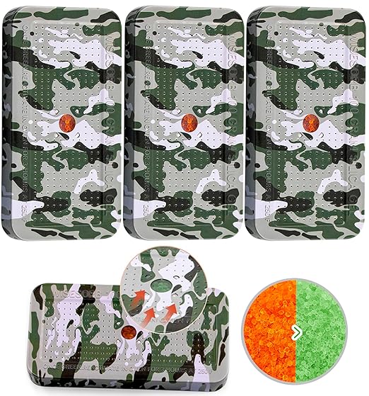 100 Gram Camouflage Gun Safe Dehumidifier Silica Gel Canister Rechargeable Dehumidifier Desiccant Reusable Indicating