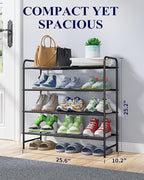 Kitsure Shoe Rack - Stainless Steel Shoe Organizer, Sturdy Shoe Rack for Closet and Front Door Entrance, Free Standing Shoe S