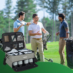 ANILD Golf Trunk Organizer, 2 Layer Golf Storage Case with Separate Ventilated Compartment for 2 Pair Shoes, for Balls, Tees,
